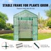 VEVOR Walk-in Green House, 4.6 x 2.4 x 6.7 ft, Greenhouse with Shelves, High Strength PE Cover with Doors, Windows and Steel Frame, Set Up in Minutes,