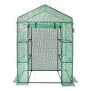 VEVOR Walk-in Green House, 4.6 x 2.4 x 6.7 ft, Greenhouse with Shelves, High Strength PE Cover with Doors, Windows and Steel Frame, Set Up in Minutes,