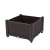 2PCS Rectangle Raised Elevated Garden Flower Bed Plant Box Vegetable Planter Herb