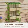 Outsunny 4 Box Raised Garden Bed with Trellis for Vine Flowers & Climbing Plants, 31.5" Tall Wall-Mounted Wood Planter Box Set with Adjustable Height,
