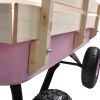 Outdoor All Terrain Pulling Wagon with Wood Railing, 10 inch Air Tires