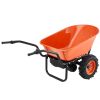 VEVOR Electric Wheelbarrow Cart, 500W Powered Utility Garden Wagon Dump Cart, 4.5 Cu. Ft. Load & 573 lbs Capacity with Metal Handle & 16" Track Wheels