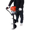 V-Type 52CC 2 Stroke Gas Post Hole Digger One Man Auger EPA Machine Plant Soil Digging Fence withHole Digger Replacement Auger Bits L4"+L6"+L8"+L12" D