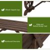 Outsunny 2-Person Wooden Garden Bench, Outdoor Wagon Wheel Porch Bench for Backyard Garden, Support 550 LBS, Rustic Country Style Patio Furniture, Bro
