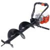 V-Type 52CC 2 Stroke Gas Post Hole Digger One Man Auger EPA Machine Plant Soil Digging Fence withHole Digger Replacement Auger Bits L4"+L6"+L8"+L12" D