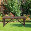 Outsunny 2-Person Wooden Garden Bench, Outdoor Wagon Wheel Porch Bench for Backyard Garden, Support 550 LBS, Rustic Country Style Patio Furniture, Bro