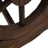 Outsunny 2-Person Wooden Garden Bench, Outdoor Wagon Wheel Porch Bench for Backyard Garden, Support 550 LBS, Rustic Country Style Patio Furniture, Bro