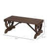 Outsunny 2-Person Wooden Garden Bench, Outdoor Wagon Wheel Porch Bench for Backyard Garden, Support 550 LBS, Rustic Country Style Patio Furniture, Bro