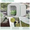 Outsunny 7' x 7' x 6' Portable Walk-in Greenhouse, Pop-up Setup, Outdoor Garden Hot House, Hobby Greenhouse Tent with Zipper Door for Growing Flowers,