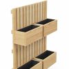 Outsunny 4 Box Raised Garden Bed with Trellis for Vine Flowers & Climbing Plants, 31.5" Tall Wall-Mounted Wood Planter Box Set with Adjustable Height,