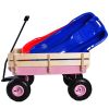 Outdoor All Terrain Pulling Wagon with Wood Railing, 10 inch Air Tires
