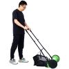 14-Inch 5-Blade Push Reel Lawn Mower with Grass Catcher, GREEN COLOR