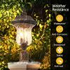 Vintage Outdoor Lamp Post Light, Waterproof Lantern Ideal for Garden Patio Lantern with Clear Glass Shade, Classic Bronze Finish