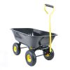 Folding Garden Dump Truck with Steel Frame, 10 inch Pneumatic tires, black