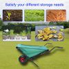 Folding Collapsible Lightweight Wheelbarrow, Heavy Duty 176 lbs Capacity, Oxford Cloth-Green for Grass, Weeds, Soil, Rocks and Wood