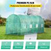 VEVOR Walk-in Tunnel Greenhouse, 14.8 x 6.6 x 6.6 ft Portable Plant Hot House w/ Galvanized Steel Hoops, 1 Top Beam, Diagonal Poles, Zippered Door & 8