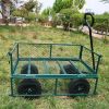 Garden Wagon Dump Cart Making it Easier to Transport Garden Supplies - Green, Solid Tires