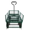 Garden Wagon Dump Cart Making it Easier to Transport Garden Supplies - Green, Solid Tires