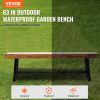 VEVOR Outdoor Bench, 63 inches Wood Garden Bench with Metal Leg for Outdoors, Outdoor Garden Park Bench, 500 lbs Load Capacity Bench, Dining Bench Pat