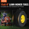 VEVOR Lawn Mower Tires with Rim, 15x6-6" Tubeless Tractor Tires, 2-Pack Tire and Wheel Assembly, S-Turf Pneumatic Tires, 3" Offset Hub, 3/4" Bushing S