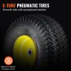 VEVOR Lawn Mower Tires with Rim, 15x6-6" Tubeless Tractor Tires, 2-Pack Tire and Wheel Assembly, S-Turf Pneumatic Tires, 3" Offset Hub, 3/4" Bushing S