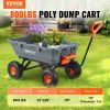 VEVOR Dump Cart, Poly Garden Dump Cart with Easy to Assemble Steel Frame, Dump Wagon with 2-in-1 Convertible Handle, Utility Wheelbarrow 800 lbs Capac