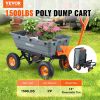 VEVOR Dump Cart, Poly Garden Dump Cart with Easy to Assemble Steel Frame, Dump Wagon with 2-in-1 Convertible Handle, Utility Wheelbarrow 1500 lbs Capa
