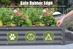 8x4x1 ft Galvanized Raised Garden Bed, Outdoor Planter Garden Boxes Large Metal Planter Box for Gardening Vegetables Fruits Flowers, Gray