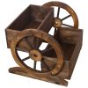 Wooden Wagon Planter Box, Garden Planter with Wheels,Decorative Planter for Flowers Herbs Vegetables for Indoor & Outdoor Décor,Wooden Flower Cart fo