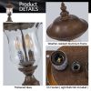 Vintage Outdoor Lamp Post Light, Waterproof Lantern Ideal for Garden Patio Lantern with Clear Glass Shade, Classic Bronze Finish