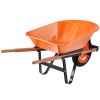 VEVOR Wheelbarrow Cart, 5 Cu. Ft. Load & 265 lbs Capacity, One Wheel Garden Dump Cart, Garden Wagon with Metal Handle & 16" Wide Track Wheels, Easy Lo