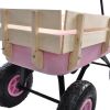 Outdoor All Terrain Pulling Wagon with Wood Railing, 10 inch Air Tires