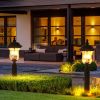 Vintage Outdoor Lamp Post Light, Waterproof Lantern Ideal for Garden Patio Lantern with Clear Glass Shade, Classic Bronze Finish
