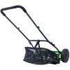 14-Inch 5-Blade Push Reel Lawn Mower with Grass Catcher, GREEN COLOR