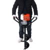 V-Type 52CC 2 Stroke Gas Post Hole Digger One Man Auger EPA Machine Plant Soil Digging Fence withHole Digger Replacement Auger Bits L4"+L6"+L8"+L12" D