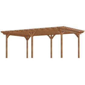 Outsunny 20' x 12' Outdoor Pergola, Wood Gazebo Grape Trellis with Stable Structure for Garden, Patio, Backyard, Deck