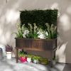 Outsunny Raised Garden Bed with Trellis for Climbing Plants, Vegetable, Grape Vines, Wood Planter with Legs, Drainage Holes and Filter for Outdoor Gar