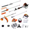 12 in 1 Multi-Functional Trimming Tool, 32.6CC 2-Cycle Garden Tool System with Gas Pole Saw, Hedge Trimmer, Grass Trimmer, and Brush Cutter EPA Compli