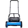 14-Inch 5-Blade Push Reel Lawn Mower with Grass Catcher, BLUE COLOR