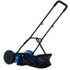 14-Inch 5-Blade Push Reel Lawn Mower with Grass Catcher, BLUE COLOR