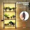 VEVOR Plant Stand with Grow Light, 4-Tier Plant Shelf with 45W Full Spectrum Grow Light, 3 Mode Plant Light with Timer and Wheel for Seed Starting, Me