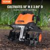 VEVOR 12 Amp Electric Tiller, 18" Tilling Width 3.94" Tilling Depth Corded Electric Tiller/Cultivator, Steel Mn Tines, Rototiller for Garden Lawn Soil