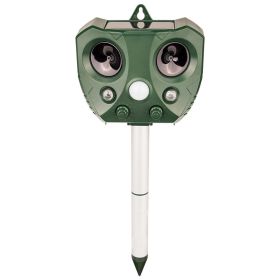 1pc Ultrasonic Repellent Tool; Solar Rechargeable Animal Deterrent With PIR Motion Sensor; Squirrel Scarer For Garden; Pest Control Supplies
