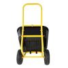 Two-wheeled cart, garden bike, 10-inch pneumatic wheels(Yellow + Black)