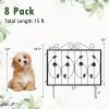Decorative Garden Fence 8 Pack, 23.5''(H) x 15.3ft (L) Rustproof Metal Fencing Animal Barrier