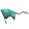 Folding Collapsible Lightweight Wheelbarrow, Heavy Duty 176 lbs Capacity, Oxford Cloth-Green for Grass, Weeds, Soil, Rocks and Wood
