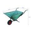 Folding Collapsible Lightweight Wheelbarrow, Heavy Duty 176 lbs Capacity, Oxford Cloth-Green for Grass, Weeds, Soil, Rocks and Wood