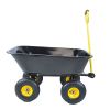 Folding Garden Dump Truck with Steel Frame, 10 inch Pneumatic tires, black