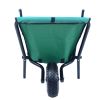 Folding Collapsible Lightweight Wheelbarrow, Heavy Duty 176 lbs Capacity, Oxford Cloth-Green for Grass, Weeds, Soil, Rocks and Wood