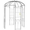 VEVOR Birdcage Shape Garden Arbor, 9' High x 6.6' Wide, Heavy Duty Wrought Iron Arbor, Wedding Arch Trellis for Climbing Vines in Outdoor Garden, Lawn
